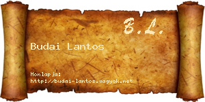 Budai Lantos névjegykártya